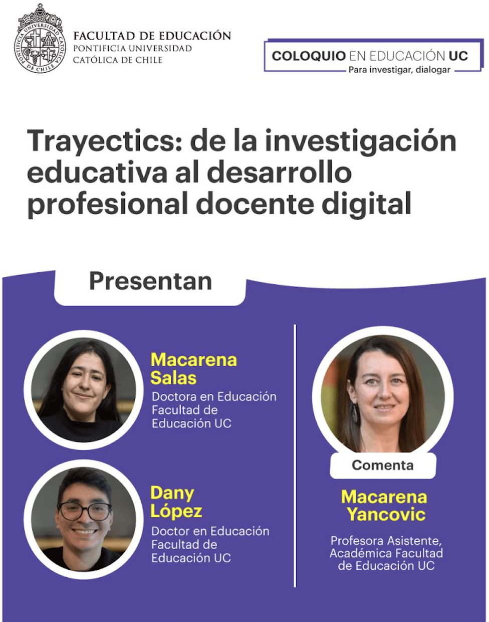 Coloquio Trayectics — Facultad de Educación UC